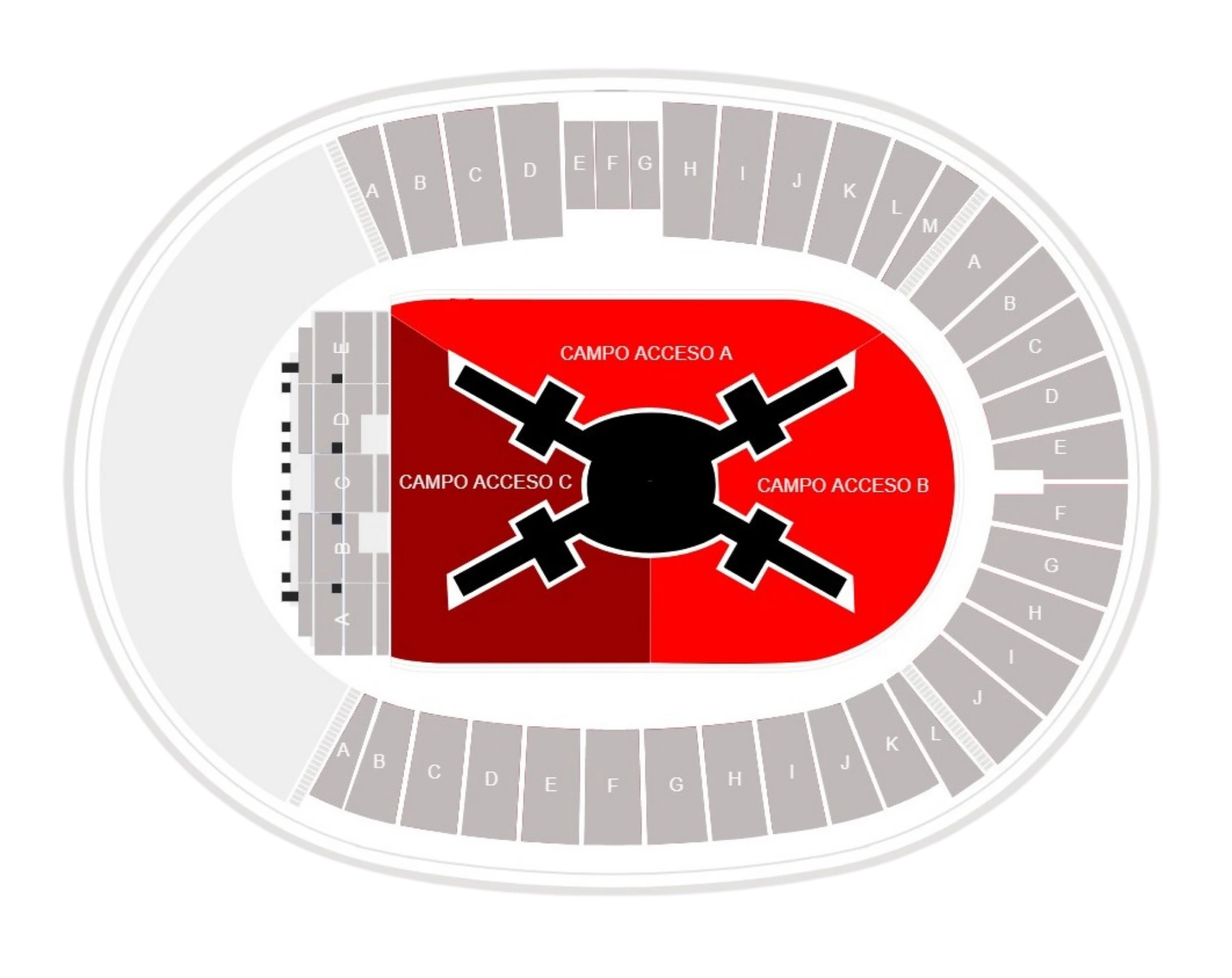 Plano de secciones del Estadio San Marcos